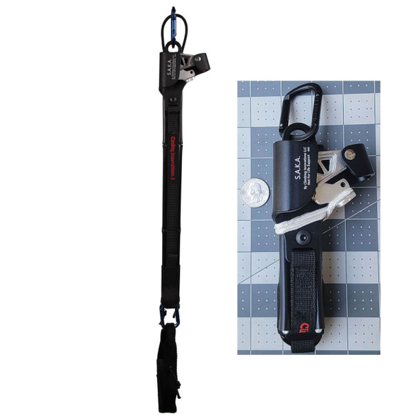 SAK Foldable Floating Knee Ascender showing compact folded profile and full length