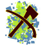 stylized image of arborist saw and axe