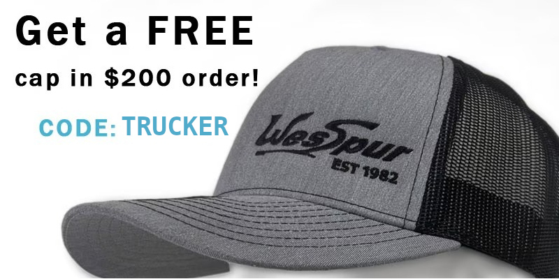 picture of free trucker cap in 200 order at WesSpur.com