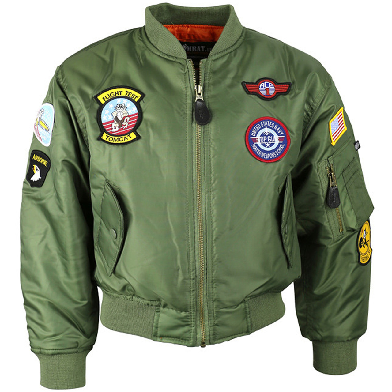 Top Gun MA-1 Nylon Bomber Jacket with Patches Navy / L