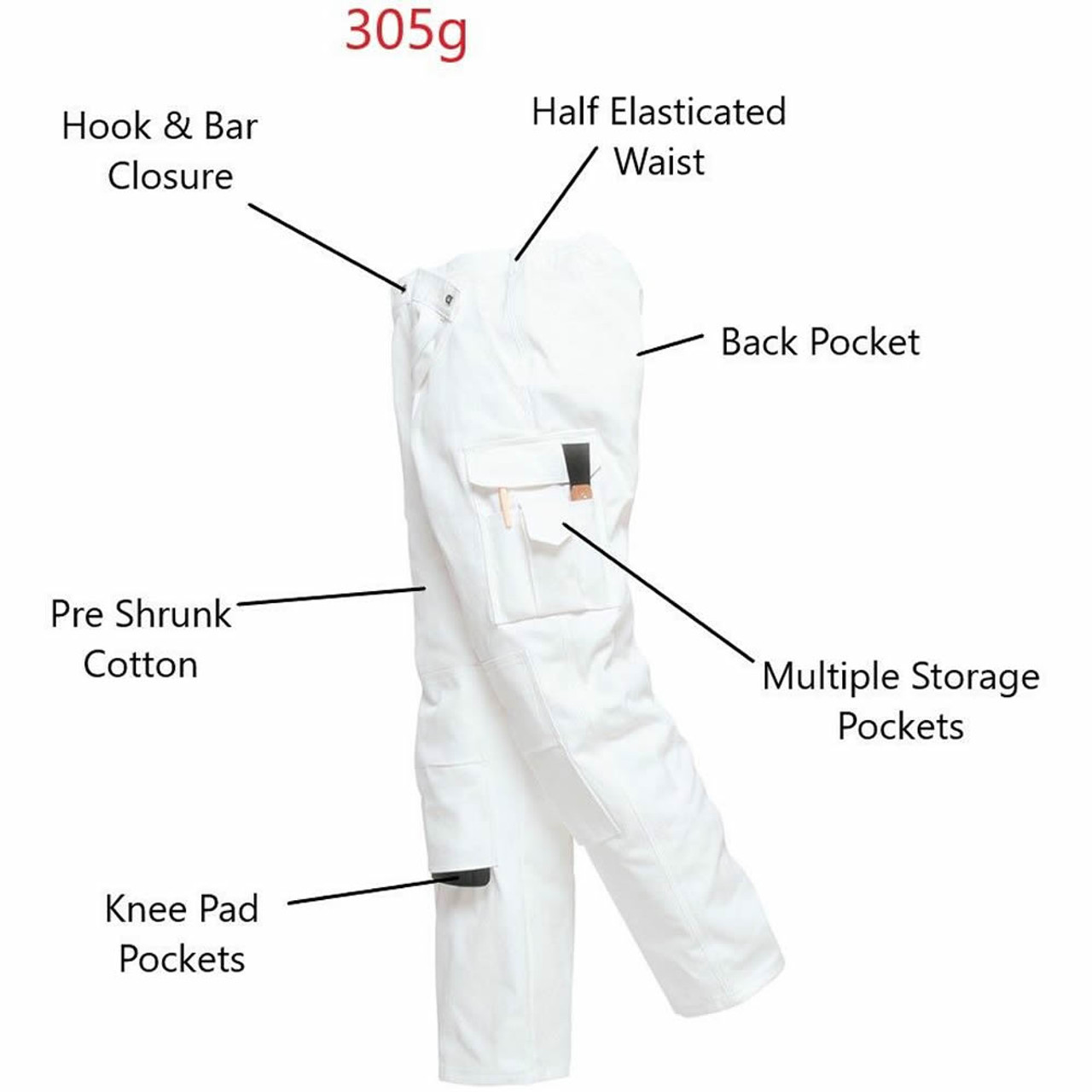 PORTWEST S817WHR Painters white trouser | Mister Worker®