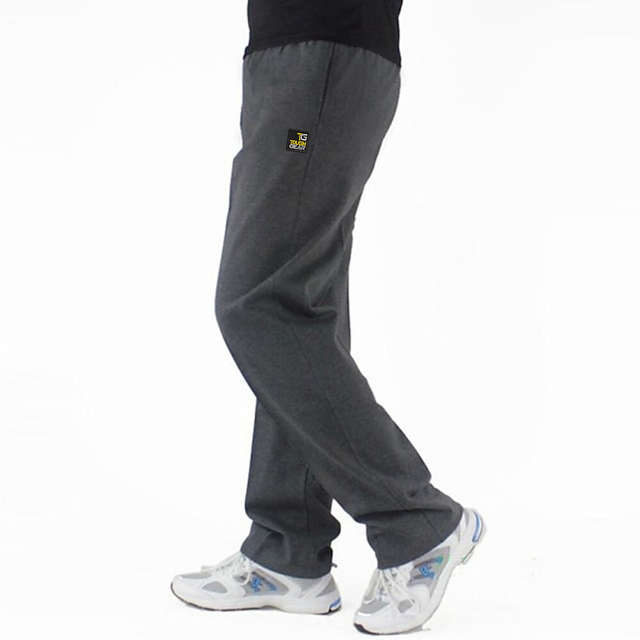 Black with Dark Grey Piping and 'M' Embroidery Wide Leg Jogger