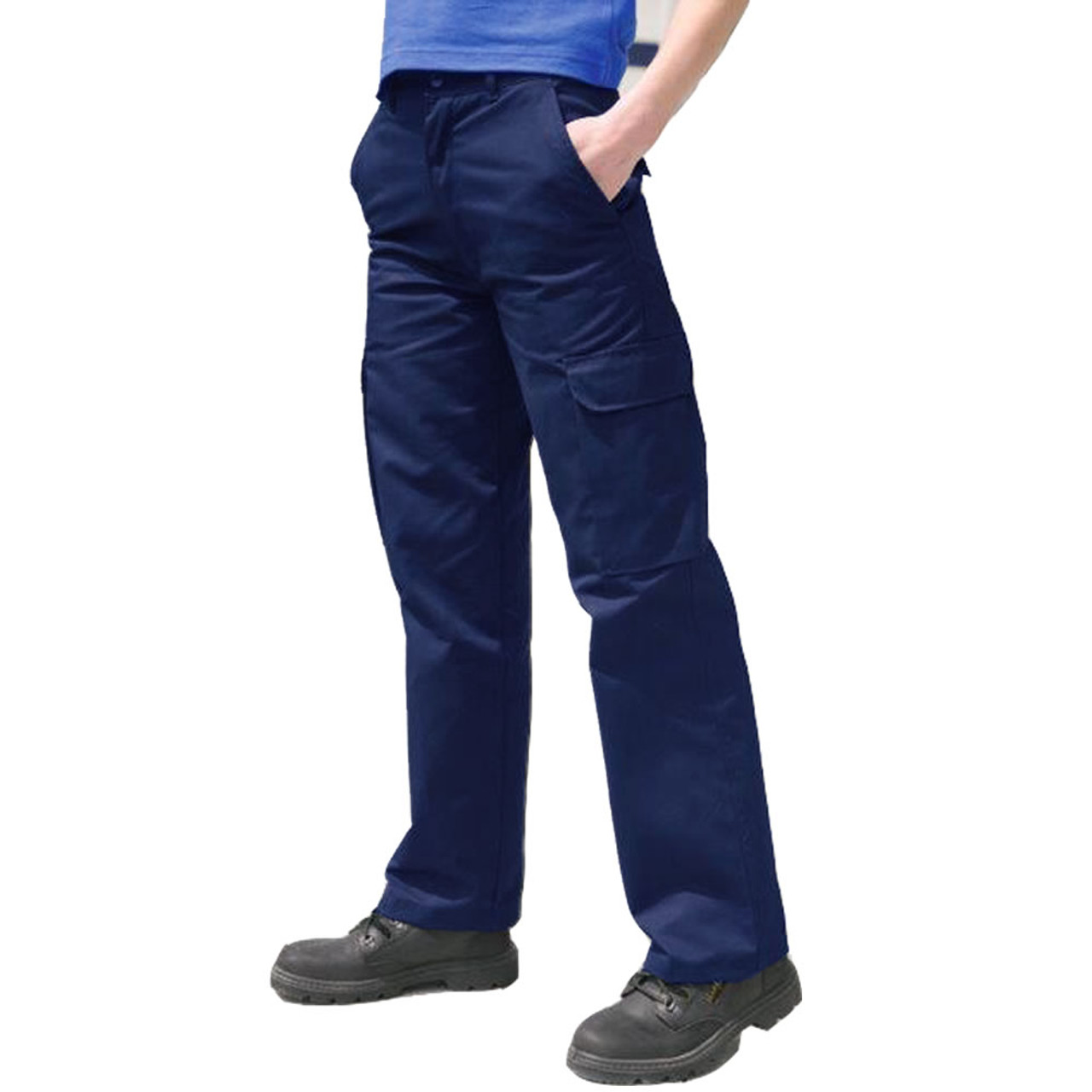 Ladies COMBAT CARGO Work Trousers Size 8 to 20 Short Reg Long in Black or  Navy