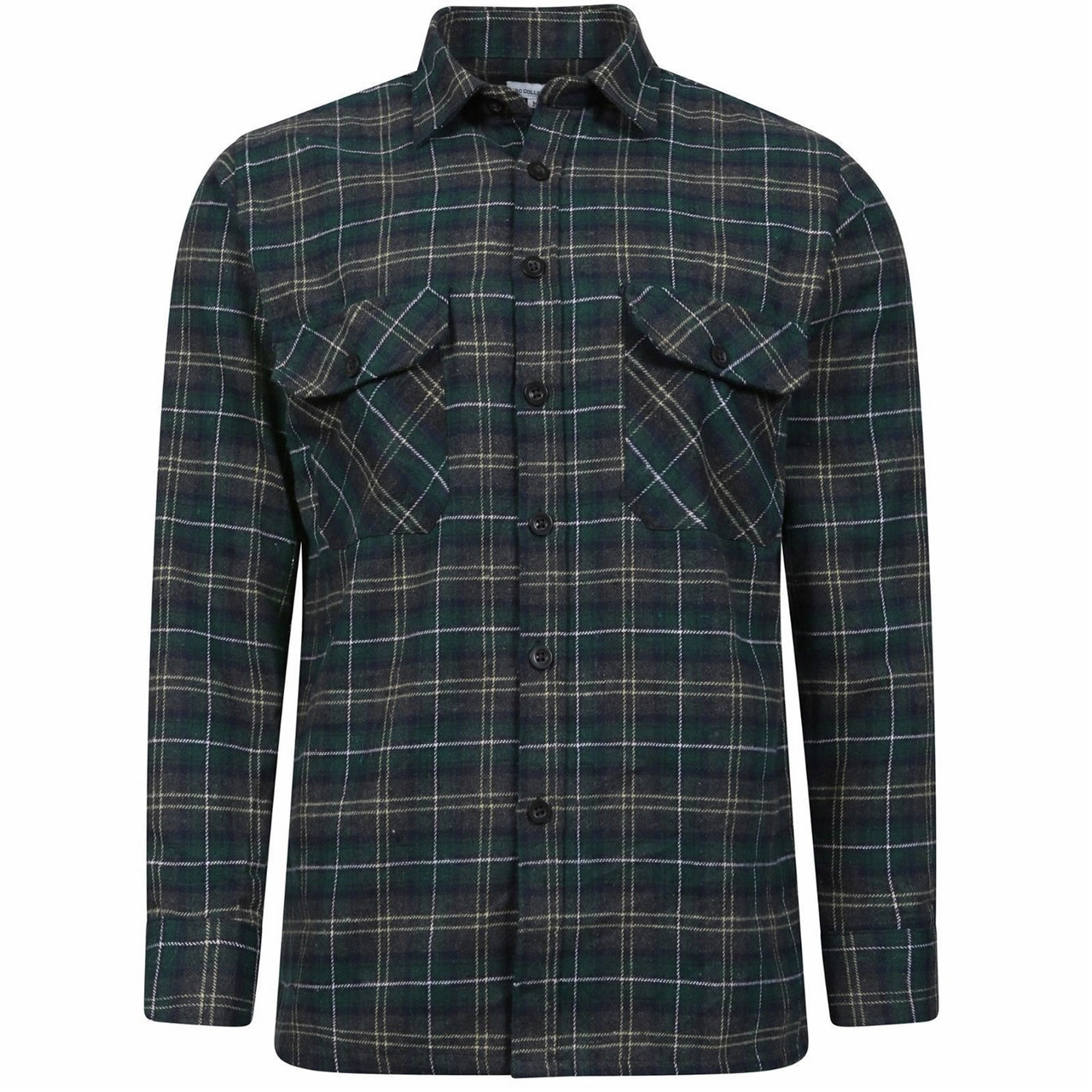 Lumberjack Woven Check Warm Flannel Work Mens Casual Working Shirt 100% ...