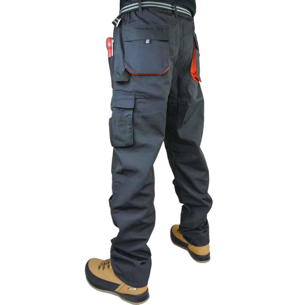 Mens Stretch Cargo Pants Combat Work Pants Multi Pockets Elastic