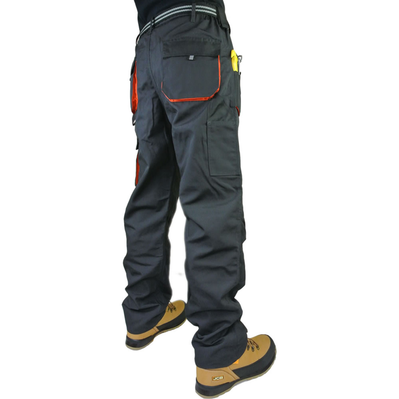 Big BEE Cargo Pants Tactical Tapered Trousers Vertical Zip Stretchy Cotton Elastic  Waist - Goodgearnation