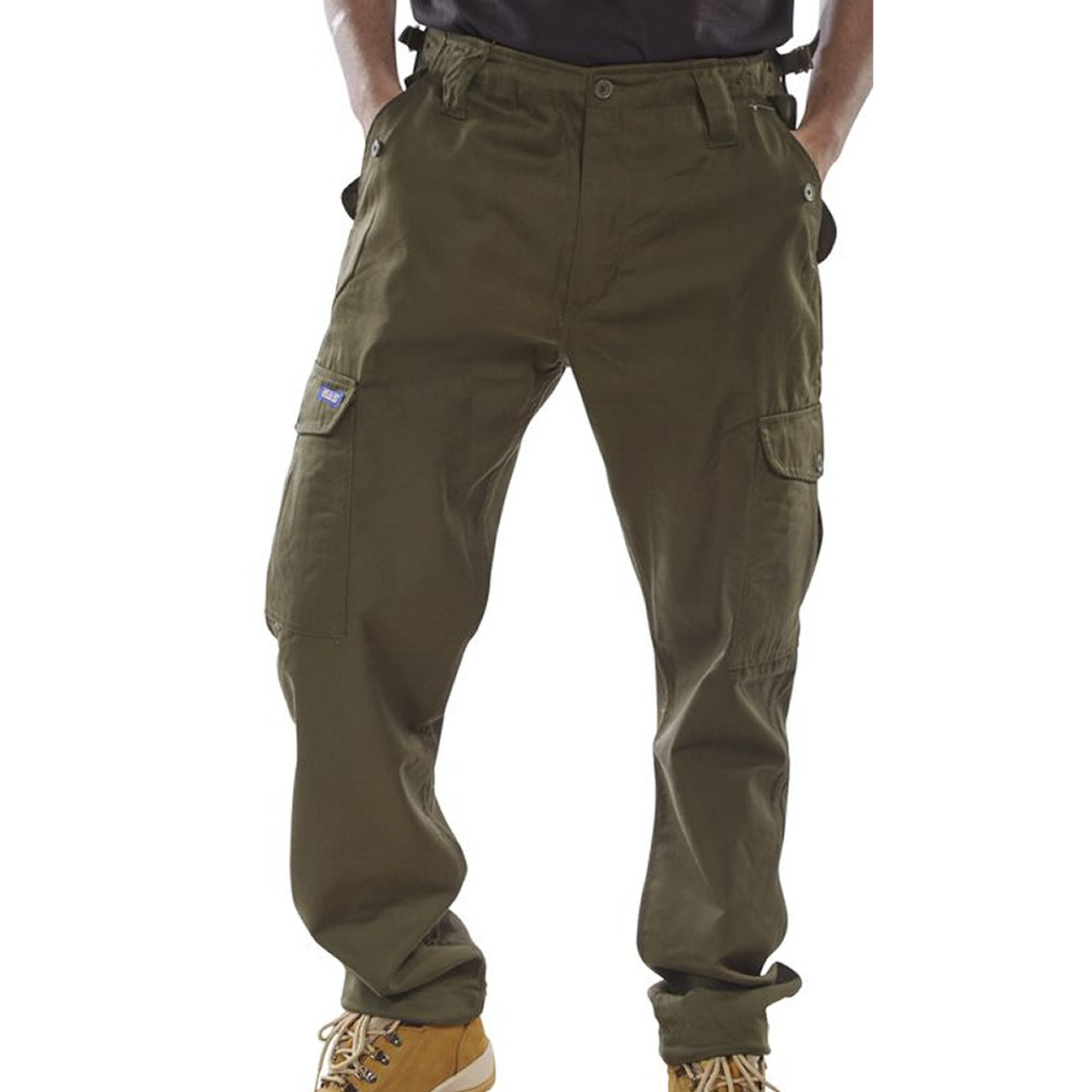 Mens Plain Cargo Combat Work Trousers Elasticated Waist Casual Cotton  Military Army Camo Cargo Pants with 6 Pockets - Walmart.com