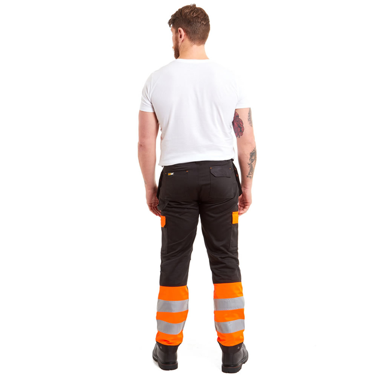 Trousers Reinforced Front of Leg, Holster Pockets, High-Vis Orange Class 1  | Snickers Workwear