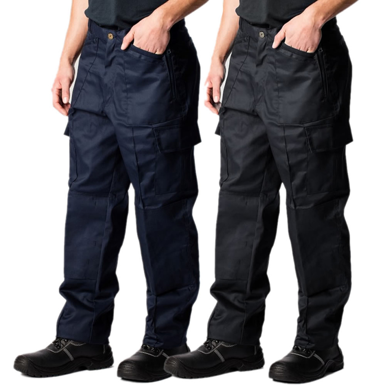 Cargo Trousers by UNEEK UC903  Regular or Long  Black or Navy Action  Workwear  eBay