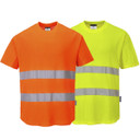 Portwest Hi-Vis Cotton Comfort Mesh Insert T-Shirt Short Sleeve