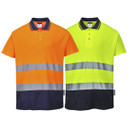 Portwest Hi-Vis Cotton Comfort Contrast Polo Shirt Short Sleeve