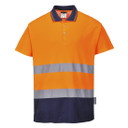Portwest Hi-Vis Cotton Comfort Contrast Polo Shirt Short Sleeve