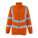 Ladies Hi Vis Orange Eshaal Zipped Sweatshirt