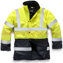 Two 2 Tone Hi Viz Parka Mens Reflective Waterproof Padded Work Jacket Coat NEW