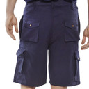 Click Work Elasticated Combat Shorts in Navy