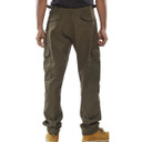 Six Pocket Combat Cargo Work Trousers in Olive Green
