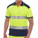 PK Shirt Hi Viz Mens "Two Tone" Polo Collar T-shirt Pro Work Safety High Vis Top 