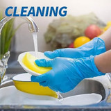 100 x Click Vinyl Disposable Gloves Powder Free Blue