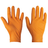 Supertouch Orange Disposable Nitrile Diamond Grip Gloves