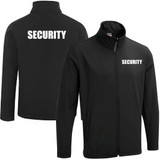 Security White Print Soft Shell Jacket Black