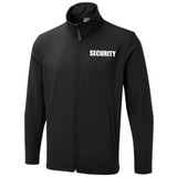 Security White Print Soft Shell Jacket Black