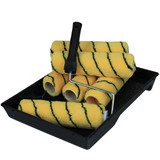 Lynwood Apex Woven Tiger Stripe 6 Sleeve Roller Set With 2' - 4' Button Lock Extension Pole