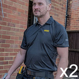 2 x Dewalt DWC125 Rutland Polo Shirt Black