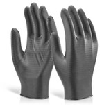 1000 (S-XL) Glovezilla Nitrile Disposable Gripper Glove Powder Free Black
