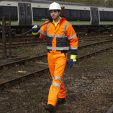 Supertouch Hi Vis 2 Tone Bomber Jacket Orange/Navy