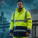 Supertouch Hi Vis 2 Tone Parka Jacket Yellow/Navy