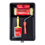ProDec 9" x 1.75" 4 pc Long Pile Padded Masonry Roller, Frame, Brush & 11" Tray Set PRKT002