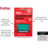 ProDec Green Aluminium Oxide Assorted 10 pk sheets, 230mm x 140mm ProDec Green Aluminium Oxide Assorted 10 pk sheets, 230mm x 140mm
