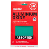 ProDec Green Aluminium Oxide Assorted 10 pk sheets, 230mm x 140mm