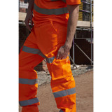 Supertouch Hi Vis 3 Band Combat Trousers Orange CK882-F