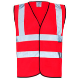 Supertouch Hi Vis Red Velcro Vest SHV-25621-7