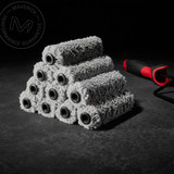 Maverick Series V - 4 Inch 10 Piece Pack Paint Mini Roller Covers Professional 15mm Sleeve Microfibre Grey