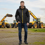 JCB Waterproof Hooded Jacket Black JCB002