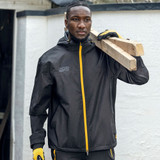 JCB Waterproof Hooded Jacket Black JCB002