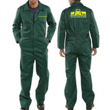 Personalised Farmers Polycotton Work Boilersuit Green