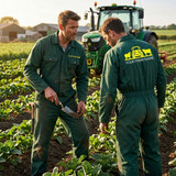 Personalised Farmers Polycotton Work Boilersuit Green