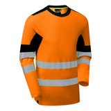 Supertouch System Hi-Vis Eco Long Sleeve Cotton Cool T-Shirt Orange SYS602 ONS-6XL