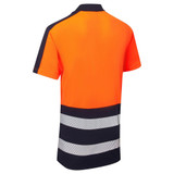 Supertouch Essentials Hi-Vis Eco Coolair 2 Tone Orange/Navy Polo Shirt SHV-303D1-9