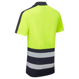 Supertouch Essentials Hi-Vis Eco Coolair 2 Tone Yellow/Navy Polo Shirt SHV-303C1-9