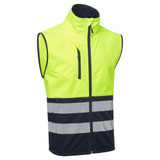 Supertouch Essentials Hi Vis Eco Coolair 2 Tone Yellow/Navy Softshell Gilet SHV-104C1-9