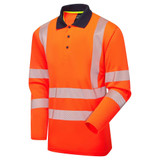 Supertouch Essentials Hi-Vis Eco CoolMax Orange Long Sleeve Polo SHV-30581-9