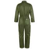 Womens Stud Front Polycotton Boilersuit Olive Green