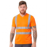 Portwest Hi-Vis Cotton Comfort Mesh Insert T-Shirt S179 Orange