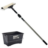 Rota Vienna 12″ Velour Paint Roller With Fibreglass Extension Pole 2-4ft & 15L Skuttle Kit
