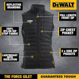 DeWalt Force Body Warmer Gilet Black DWC50