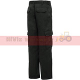 Warrior Ladies Polycotton Cargo Work Trousers Multi Pockets in Black